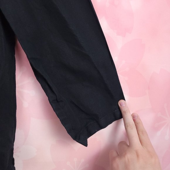 A.P.C. Linen Square Neck Top Black Tie Back Size Small - Picture 4 of 7